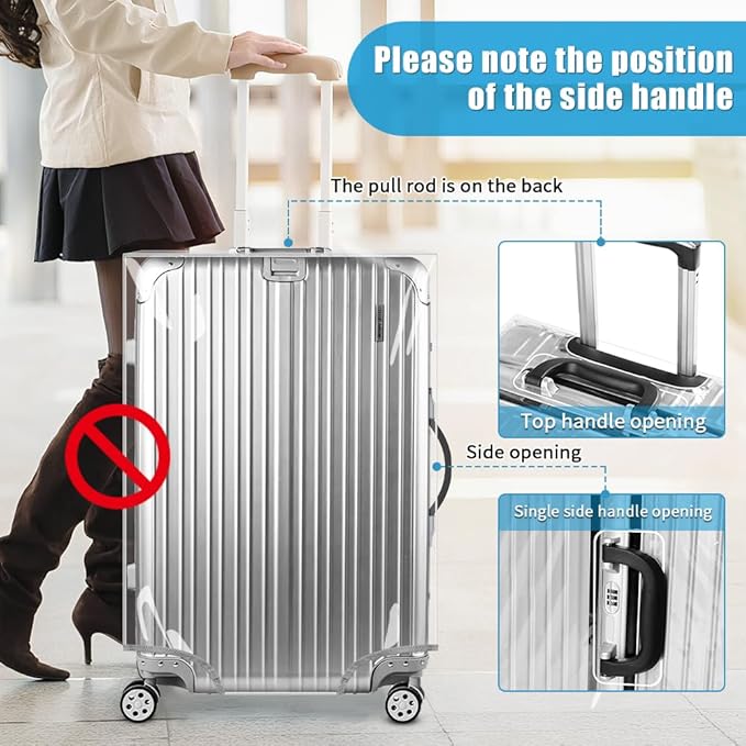 Yotako Clear PVC Suitcase Cover Tough Protector, 26 Inch Luggage Covers - Image 3