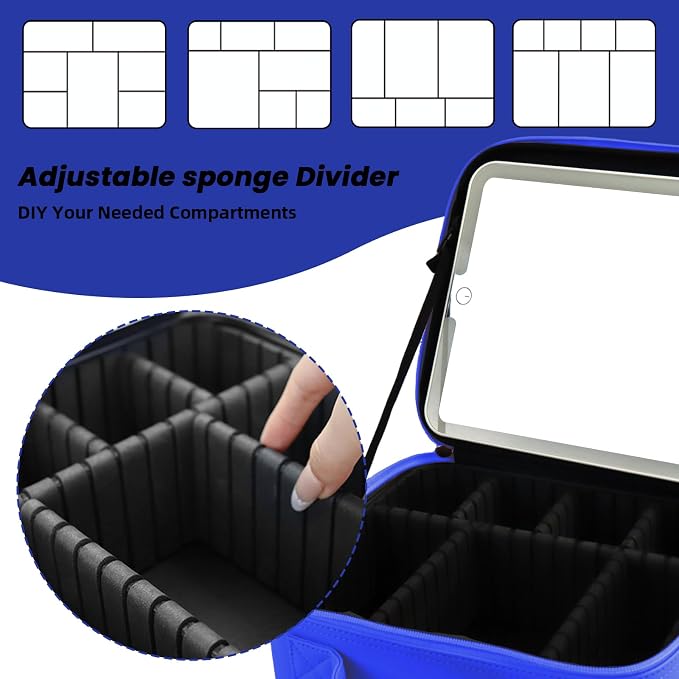 Travel Makeup Bag with LED Mirror and Light Makeup Travel Bag Organizer - Image 4