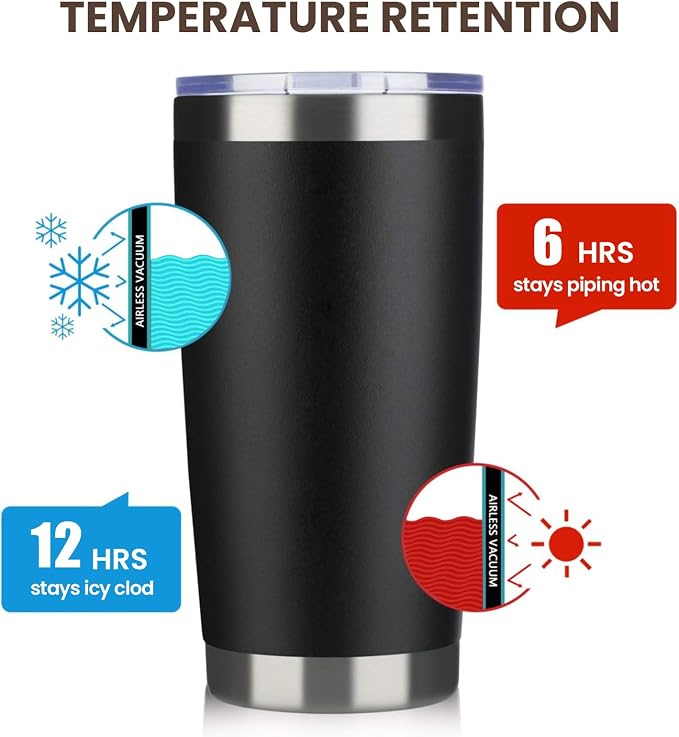 MEWAY 20oz Tumbler 8 Pack Double Wall Vacuum Insulated Travel Mug Bulk - Image 6