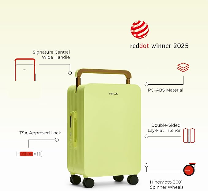 TUPLUS 20” Carry-On Hardside Luggage Lightweight ABS Travel Suitcase - Image 2