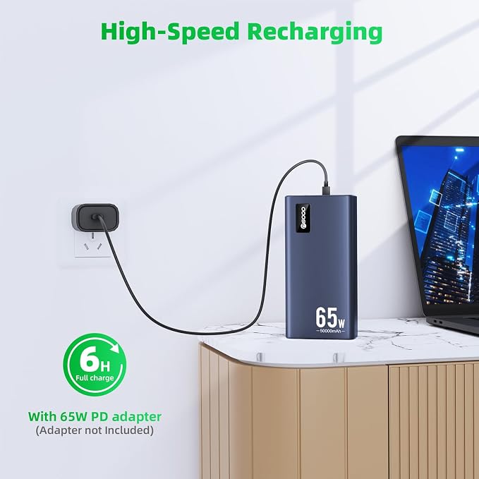 Power Bank Fast Charging 50000mAh, 65W Laptop Portable Charger USB C Compatible - Image 5