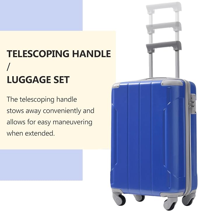 Merax Luggage Set 3 Piece, 20 Inch Carry on Spinner Suitcase - Image 8