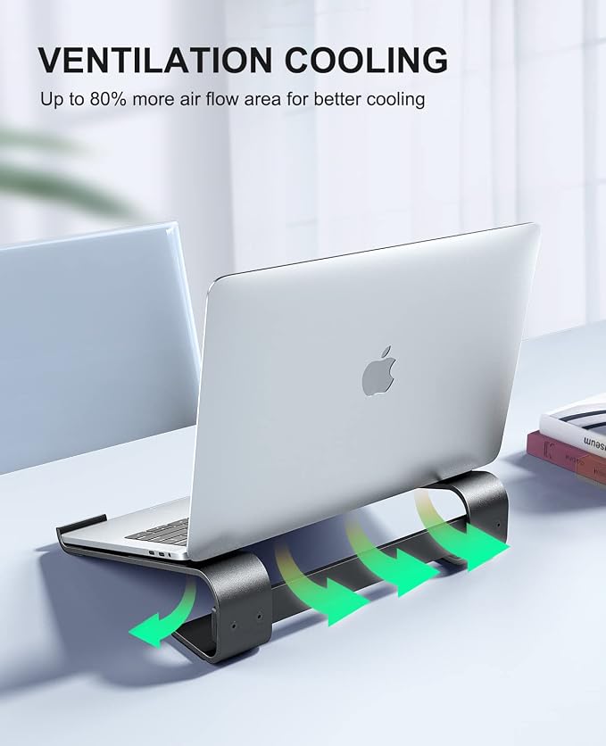 Soqool Laptop Stand for Desk, Ergonomic Detachable Laptop Riser, Aluminum - Image 5