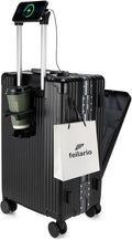 feilario 24in Aluminium Frame PC Hard Shell Spinner Wheels Luggage, Built-In by feilario