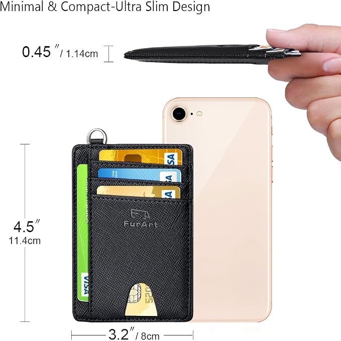 FurArt Slim Minimalist Wallet, Front Pocket Wallets, RFID Blocking, Credit Card - Image 7
