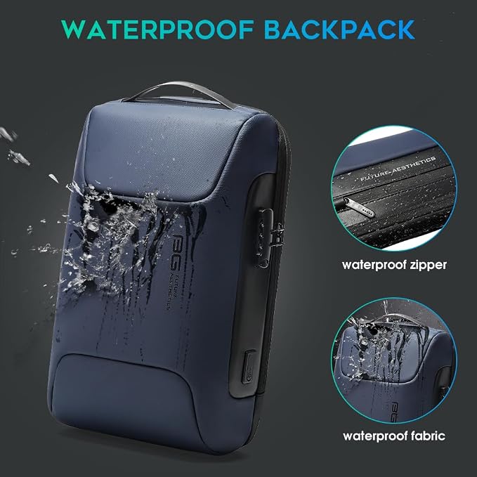 BANGE Anti Theft Backpack with Lock, Business Backpack with USB Charging Port - Image 7