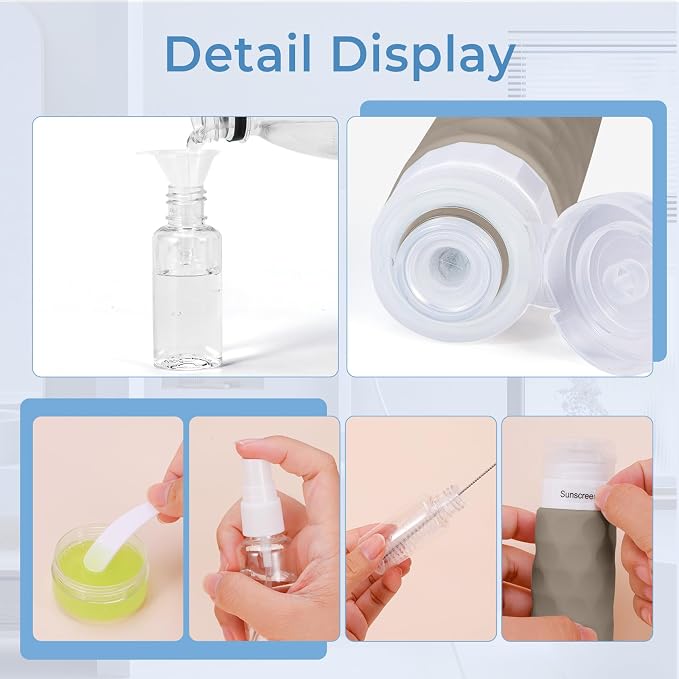 16pack Travel Bottles for Toiletries, TSA Approved Travel Size Containers Set - Image 5