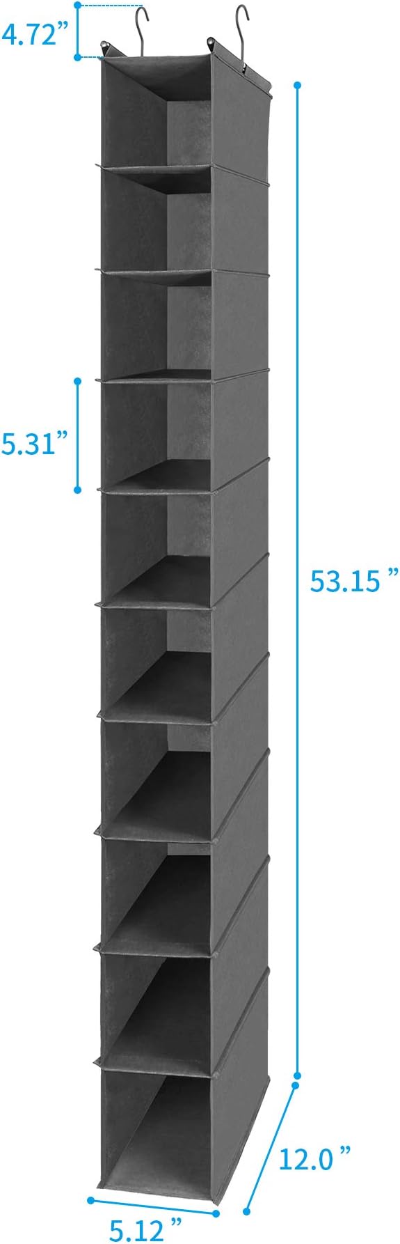 MAX Houser 10-Shelf Hanging Shoe Shelf Organizer, Hanging Shoe Storage - Image 3