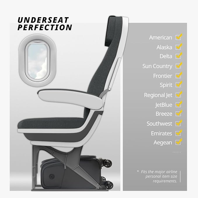 Verage Under Seat Luggage with Wheels, Softside Small Suitcase Spinner Carry On - Image 3