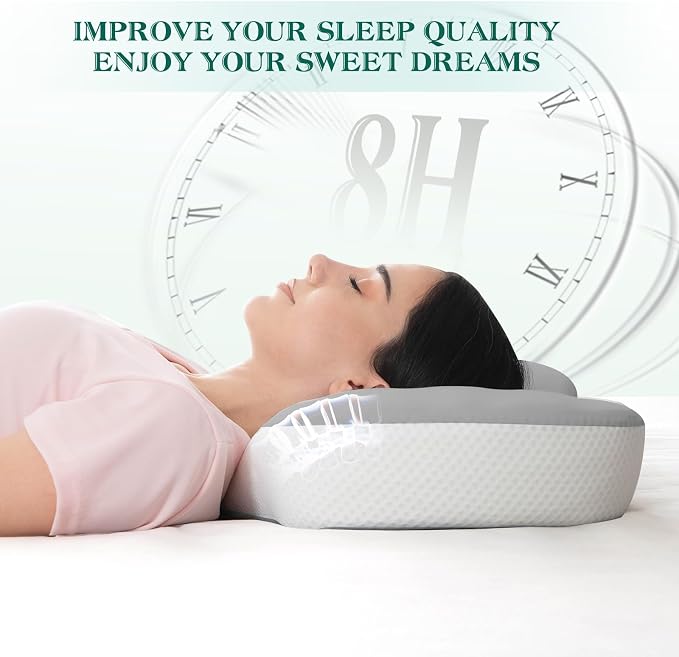 Cervical Pillow for Neck and Shoulder Support, Ergonomic Memory Foam Contour - Image 4