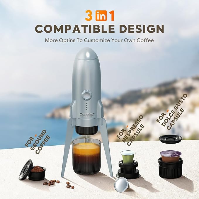 3 in 1 Portable Espresso Machine On the Go, Self-Heating Electric Espresso Maker - Image 2
