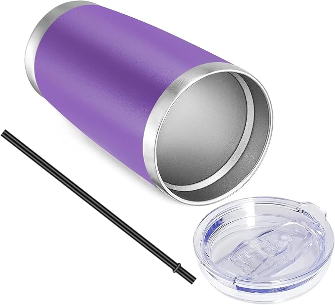VEGOND 20oz Tumbler with Lid and Straw Stainless Steel Tumbler Cup Bulk Vacuum - Image 6