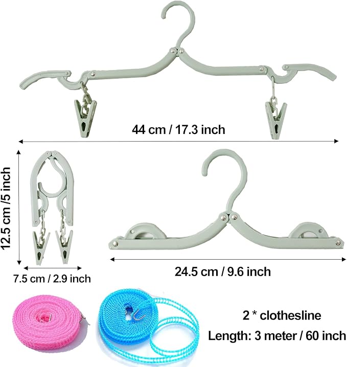 24 PCS Foldable Non Slip Plastic Clothes Hangers - Image 2