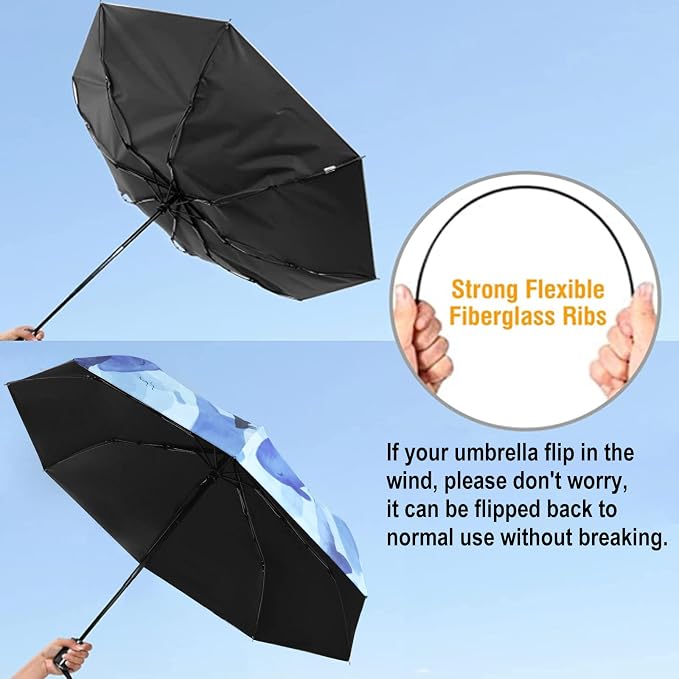 Cuby UV Sun Umbrella Compact Folding Travel Umbrella Auto Open and Close - Image 4