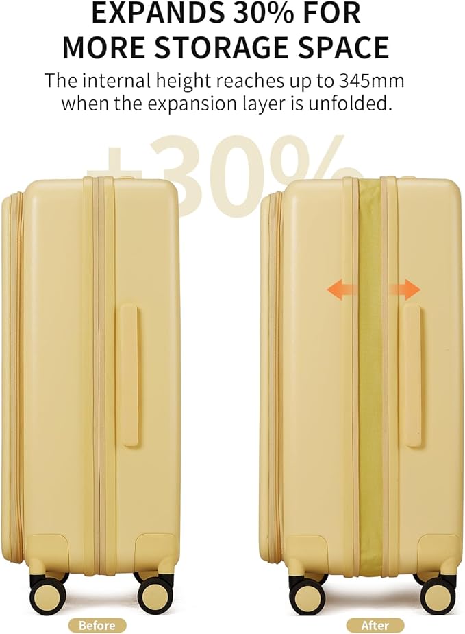 aji Expandable Top Opening 26 Inch Checked Luggage - Image 3