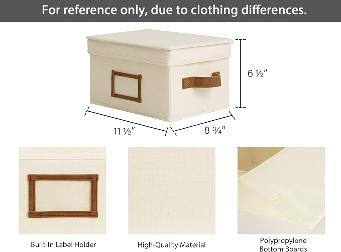 StorageWorks Storage Bins with Lids, Decorative Storage Boxes with Lid and PU - Image 2
