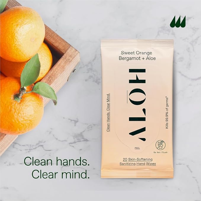 ALŌH Sweet Orange Bergamot + Aloe Sanitizing Hand Wipes - Image 6