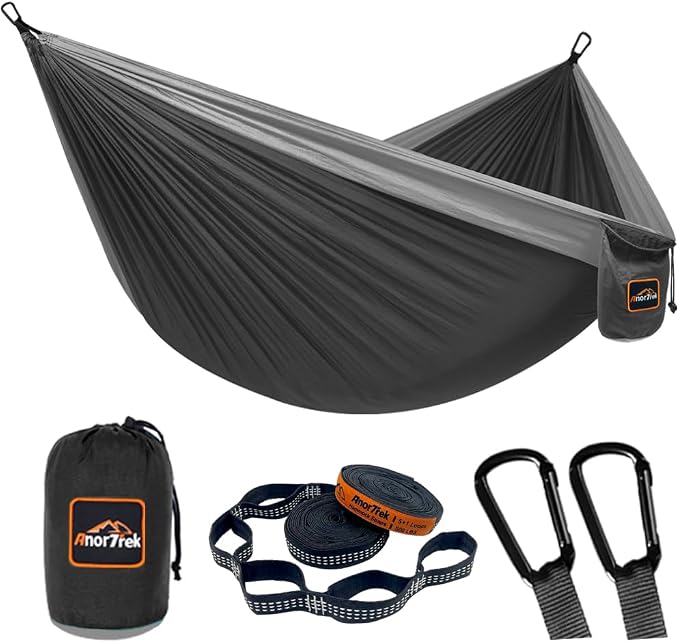 Camping Hammock, Super Lightweight Portable Parachute Hammock by AnorTrek