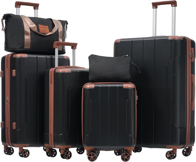 Merax Luggage Set 6 Piece Expandable Lightweight ABS Hardshell Suitcases by Merax