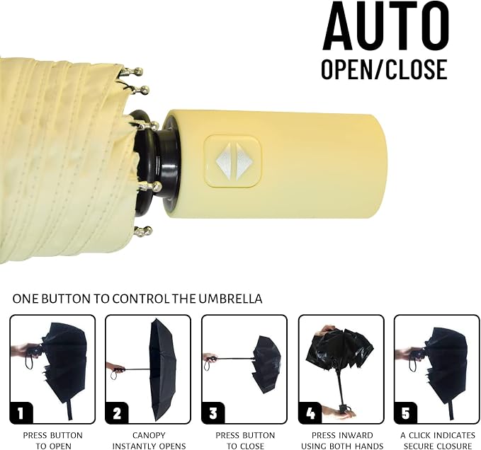 SY COMPACT Umbrella Automatic Travel Waterproof Light Folding Umbrellas Easy - Image 7