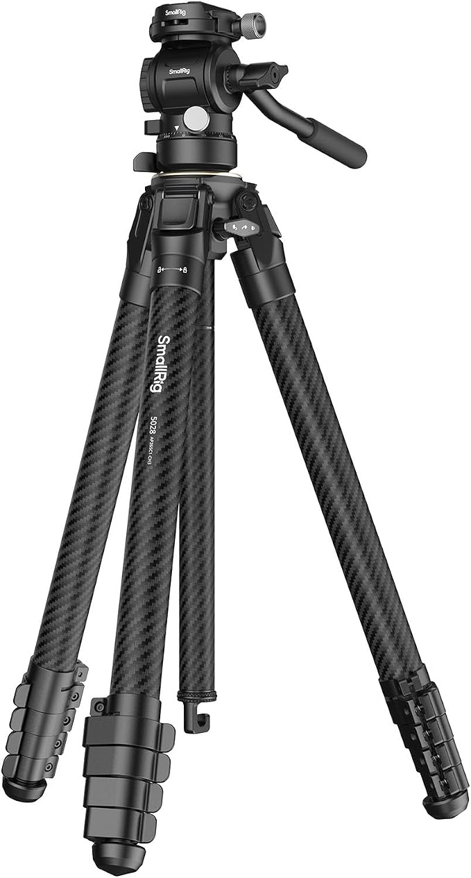 SmallRig Portable Carbon Fiber Travel Tripod Kit, 61.8'' Video Camera Tripod by SmallRig