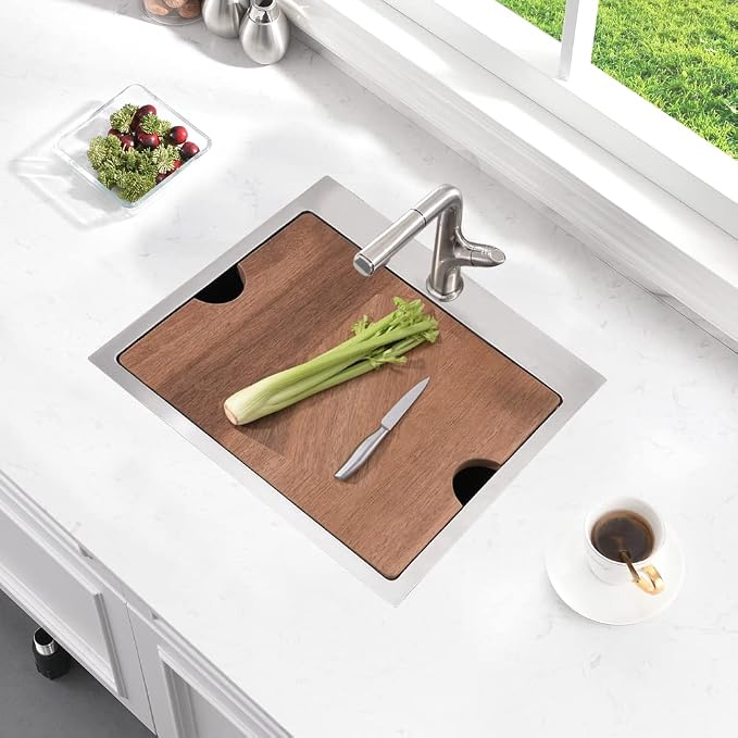 Bar Sink Drop In Workstation-Bokaiya 21x20 Small Drop In Kitchen Sink Stainless - Image 3