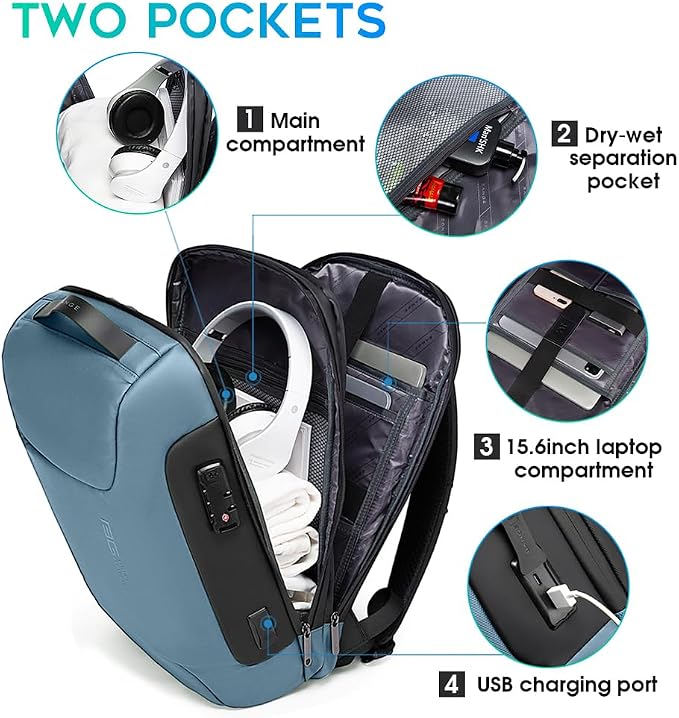 BANGE Anti Theft Business Backpack, Men Work Backpacks - Image 2
