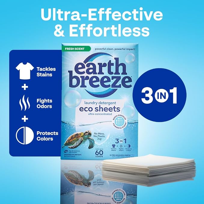 Earth Breeze Laundry Detergent Sheets Fresh Scent - Image 3