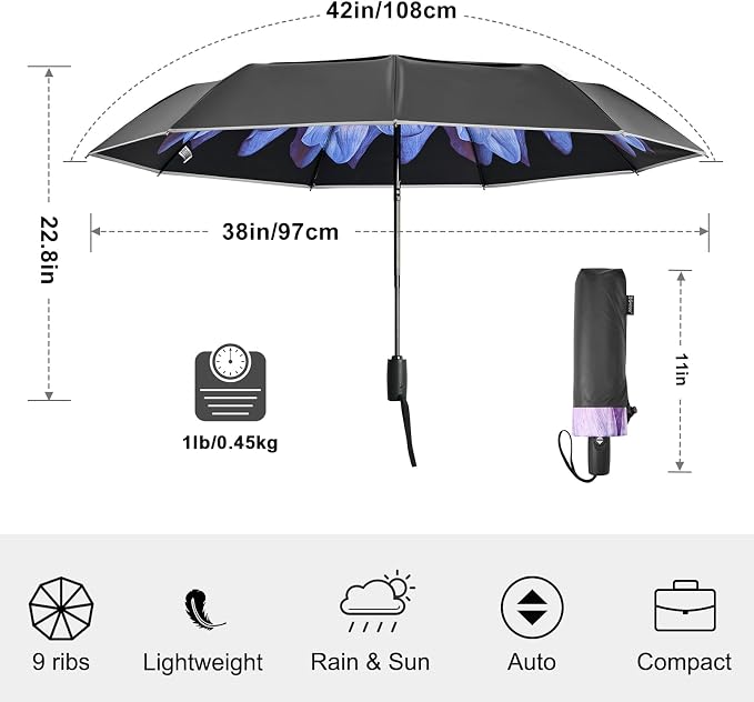 G4Free 42 Inch Eco Windproof Folding Umbrella - Image 5