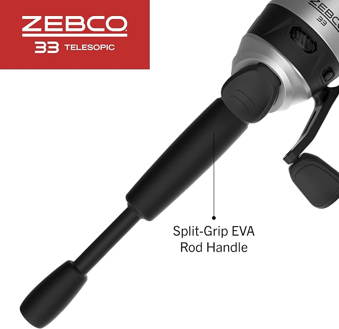 Zebco 33 Spinning Reel and Telescopic Fishing Rod Combo - Image 6