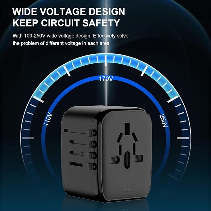 Universal Travel Adapter, 5 in 1 International Travel Plug Adapter - Image 8