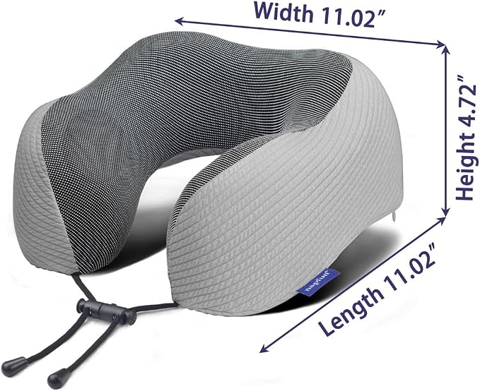 napfun Neck Pillow for Traveling, Upgraded Travel Neck Pillow for Airplane 100% - Image 5