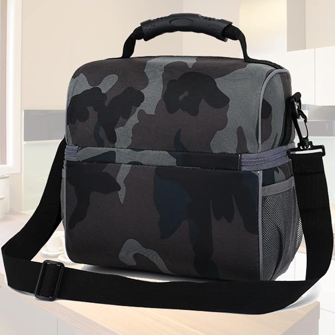 FlowFly Double Layer Cooler Insulated Lunch Bag Adult Lunch Box Large Tote Bag - Image 7