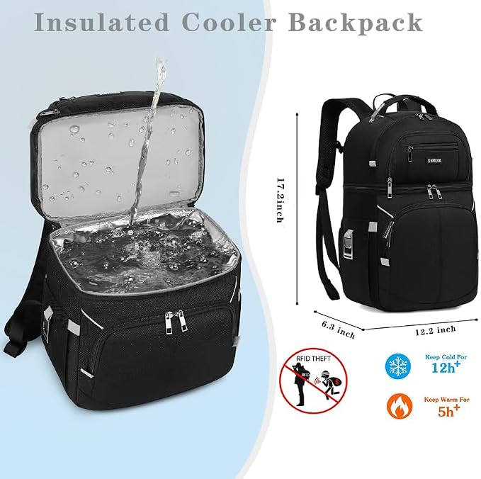Insulated Cooler Backpack, Double Deck Leakproof Cooler Bag, Insulated Backpack - Image 4