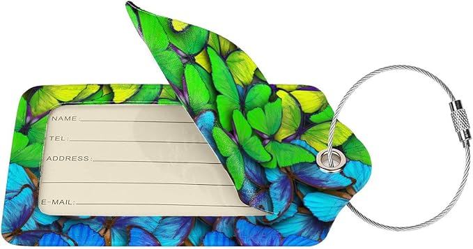 2Pcs Green Blue Butterfly Luggage Tags - Image 2
