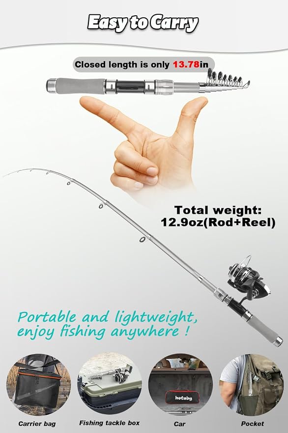 Fishing Pole Combo Set, 6.89ft Fishing Rod and Reel Combo, Carbon Fiber - Image 4