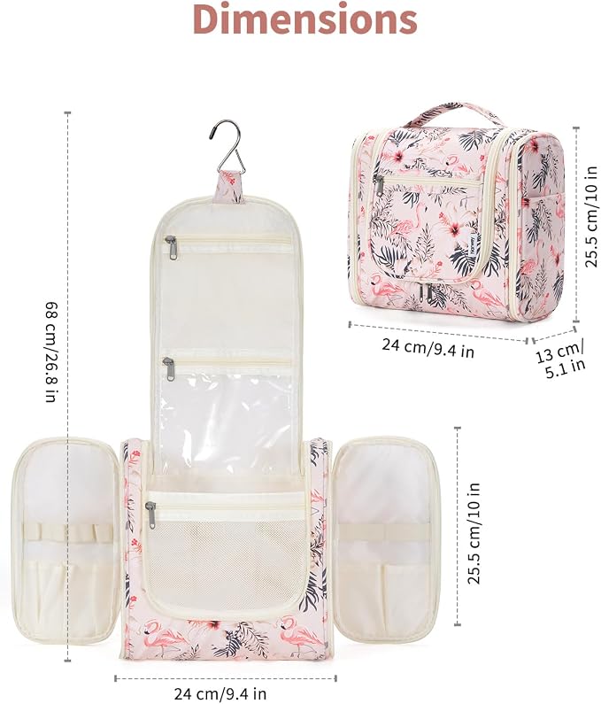 Narwey Hanging Toiletry Bag for Women Travel Makeup Bag Organizer Toiletries - Image 5