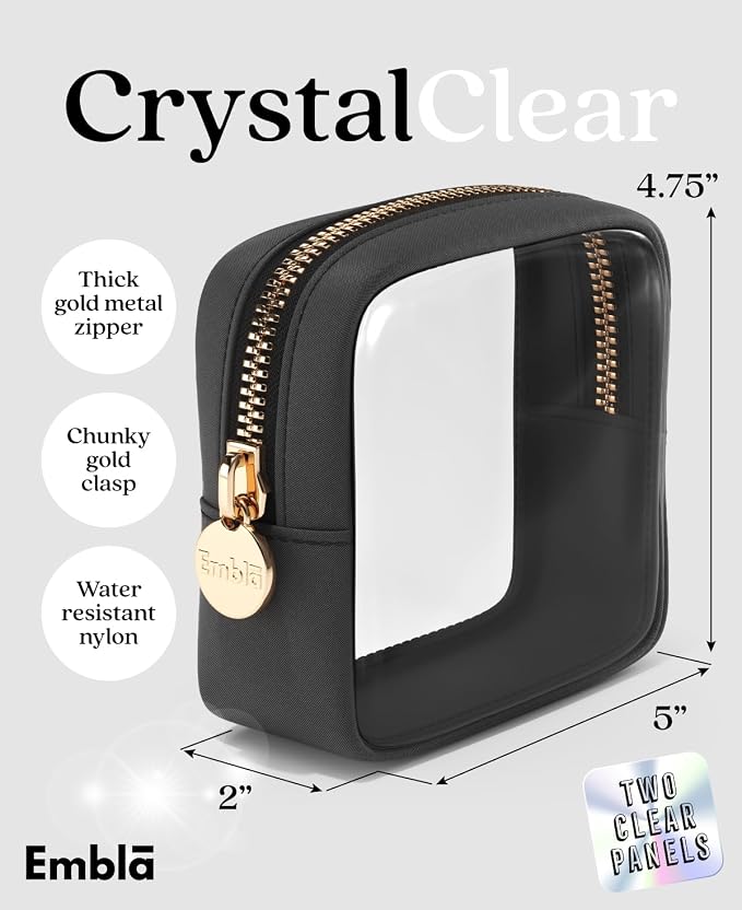 Clear Makeup Bag Zipper Pouch, Transparent Cosmetic Case Organizer, TSA - Image 2