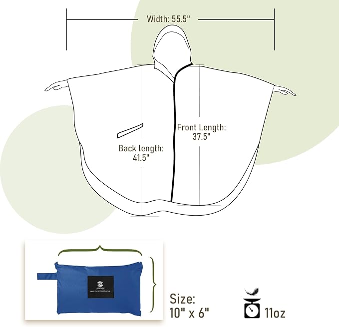 SaphiRose Rain Poncho Jacket Coat Hooded - Image 6