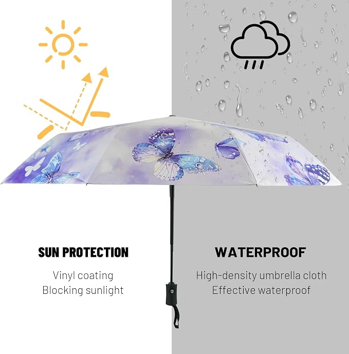 SY COMPACT Travel Umbrella Windproof Automatic Umbrellas Small Compact UV Sun - Image 7