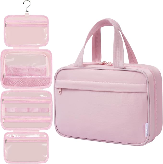 Toiletry Bag For women, Portable Hanging Organizer, 4 Leakproof Compartment for by PREZON