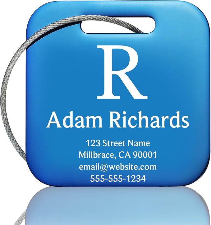 Customized Stainless Steel Luggage Tags: Personalize Your Suitcases, and Bags by Kcule