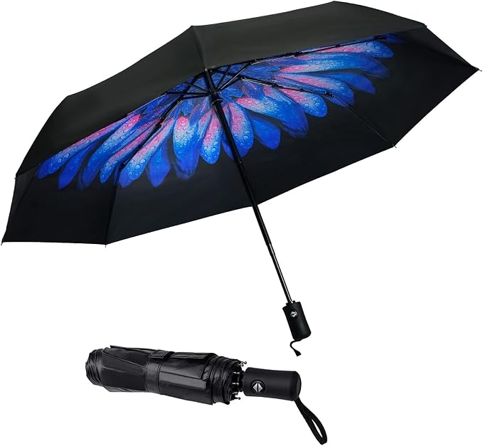 SY COMPACT Travel Umbrella Windproof Automatic Umbrellas Small Compact UV Sun by SYCOMPACT