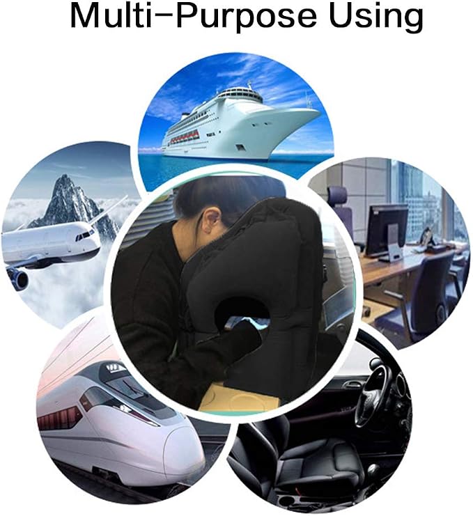 Inflatable Travel Pillow for Airplane, Neck Air Pillow for Sleeping to Avoid - Image 3
