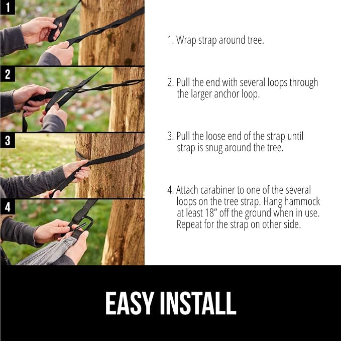 GORILLA GRIP Durable Portable Camping Hammock, Holds 500lbs - Image 7