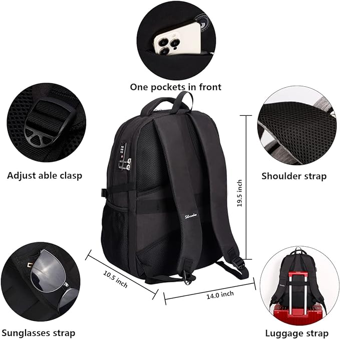SHRRADOO Anti Theft Laptop Backpack Travel Backpacks - Image 5
