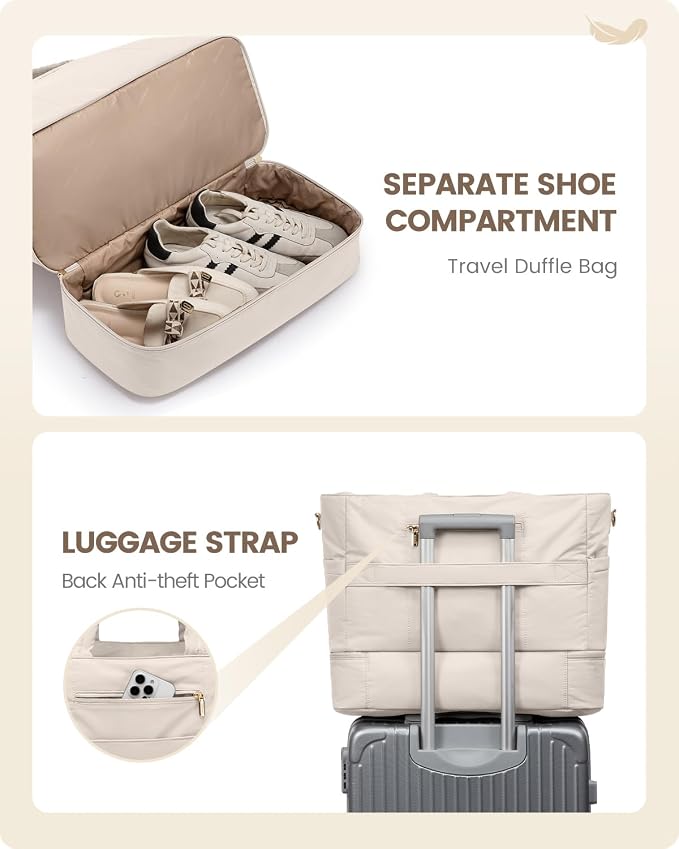 LOVEVOOK Travel Duffle Bag, Puffer Weekender Bags - Image 5