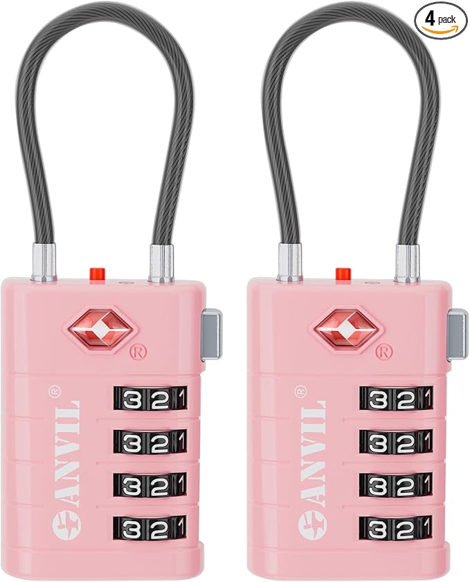 ANVIL 4 Digit Luggage Locks, TSA Locks by ANVIL