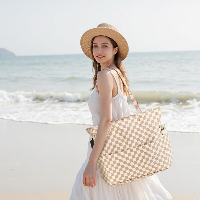 Beach Pool Bags Tote for Women Ladies Large Gym Tote Carry On Bag - Image 4