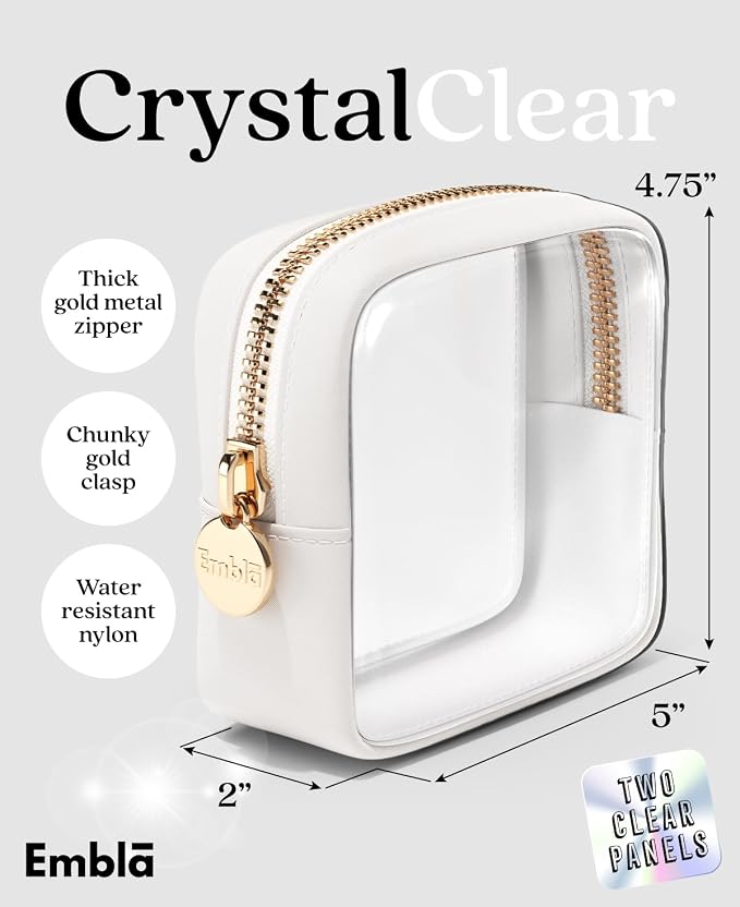 Clear Makeup Bag Zipper Pouch, Transparent Cosmetic Case Organizer, TSA - Image 2